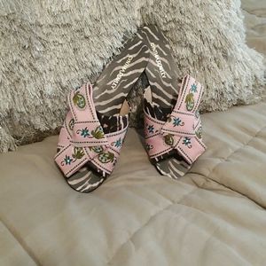 Cynthia Rowley sandals with side metallic bow